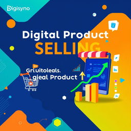A visually striking course cover image for the 'Digital Product Selling and Growth Marketing Course' designed by Digisyno Solutions