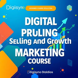 A visually striking course cover image for the 'Digital Product Selling and Growth Marketing Course' designed by Digisyno Solutions