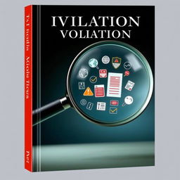 A captivating book cover featuring a large magnifying glass that acts as a symbol of investigation and scrutiny