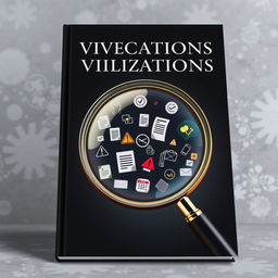 A captivating book cover featuring a large magnifying glass that acts as a symbol of investigation and scrutiny