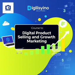 An engaging and modern course cover image for the 'Digital Product Selling and Growth Marketing Course' provided by Digisyno Solutions
