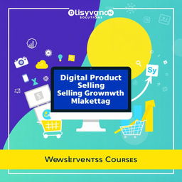 An engaging and modern course cover image for the 'Digital Product Selling and Growth Marketing Course' provided by Digisyno Solutions