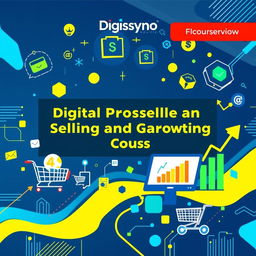 An eye-catching course cover image for the 'Digital Product Selling and Growth Marketing Course' by Digisyno Solutions