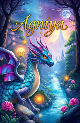 A whimsical book cover for a fantasy story titled 'Agniya'