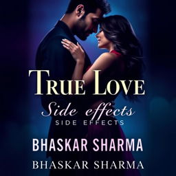 A captivating poster for a novel titled 'True Love: Side Effects' by Bhaskar Sharma