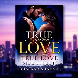 A captivating poster for a novel titled 'True Love: Side Effects' by Bhaskar Sharma
