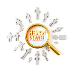 A visually striking image set against a white background, featuring a luxurious 3D golden magnifying glass positioned in the center