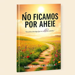 An enchanting book cover for "NÃO FICAMOS POR AQUI" featuring the subtitle "Os sonhos devem seguir no mesmo caminho" by Miraslov Cambila