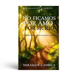 A captivating book cover for "NÃO FICAMOS POR AQUI" with the subtitle "Os sonhos devem seguir no mesmo caminho" by Miraslov Cambila