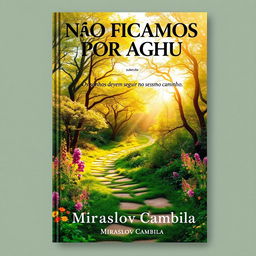 A creative book cover for "NÃO FICAMOS POR AQUI" featuring the subtitle "Os sonhos devem seguir no mesmo caminho" by Miraslov Cambila