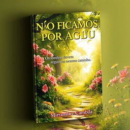 A creative book cover for "NÃO FICAMOS POR AQUI" featuring the subtitle "Os sonhos devem seguir no mesmo caminho" by Miraslov Cambila