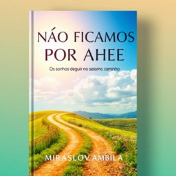 A visually striking book cover for "NÃO FICAMOS POR AQUI" with the subtitle "Os sonhos devem seguir no mesmo caminho" by Miraslov Cambila