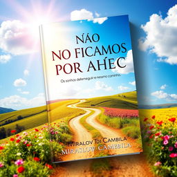 A visually striking book cover for "NÃO FICAMOS POR AQUI" with the subtitle "Os sonhos devem seguir no mesmo caminho" by Miraslov Cambila