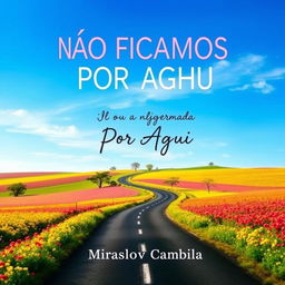 A beautiful and inspiring book cover for "NÃO FICAMOS POR AQUI" with the subtitle "Os sonhos devem seguir no mesmo caminho" by Miraslov Cambila