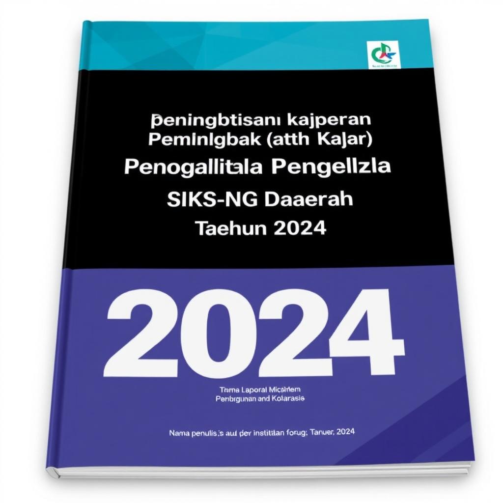 Cover buku laporan untuk tema 'Peningkatan Kapasitas Pengelola SIKS-NG Daerah Tahun 2024', menampilkan desain yang modern dan profesional