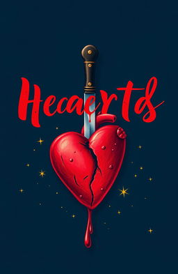 The title 'Deceived Hearts' beautifully rendered in elegant red calligraphy, prominently displayed against a rich navy blue background