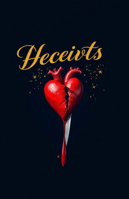A striking image titled 'Deceived Hearts' written in elegant calligraphy in gold
