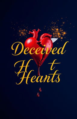 A striking image titled 'Deceived Hearts' written in elegant calligraphy in gold