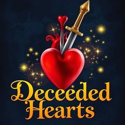 An artistic book cover for 'Deceived Hearts'