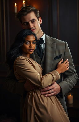 A handsome young American man, 26 years old, with fair skin and striking features, dressed in elegant 'old money' fashion