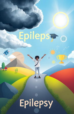 An inspiring visual representation of an individual's journey through epilepsy, symbolizing resilience and success