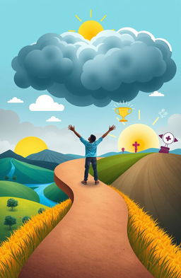An inspiring visual representation of an individual's journey through epilepsy, symbolizing resilience and success