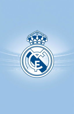 A simplistic yet elegant design featuring the Real Madrid logo prominently placed in the center, showcasing its traditional colors