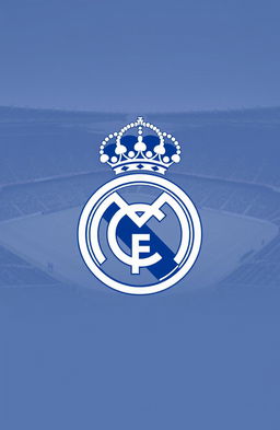 A simplistic yet elegant design featuring the Real Madrid logo prominently placed in the center, showcasing its traditional colors