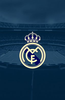 A simplistic yet elegant design featuring the Real Madrid logo prominently placed in the center, showcasing its traditional colors