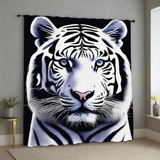 Generate an image of a regal white tiger, made entirely from glittering diamonds