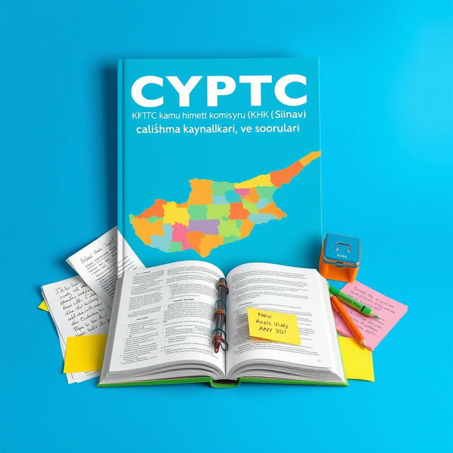 A captivating book cover design featuring a colorful map of Cyprus as the main background element