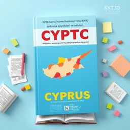 A striking book cover design featuring a vivid map of Cyprus as the central visual element