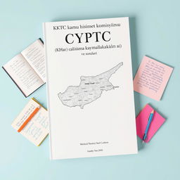 An elegant book cover design featuring a detailed map of Cyprus as the central visual element