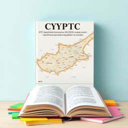 A visually appealing book cover design featuring a detailed map of Cyprus as the primary background element