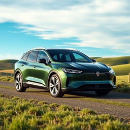 A sleek and modern all-electric estate car featuring an elongated and aerodynamic design