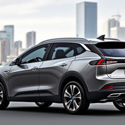 A side view of a modern all-electric estate car showcasing its sleek and aerodynamic design