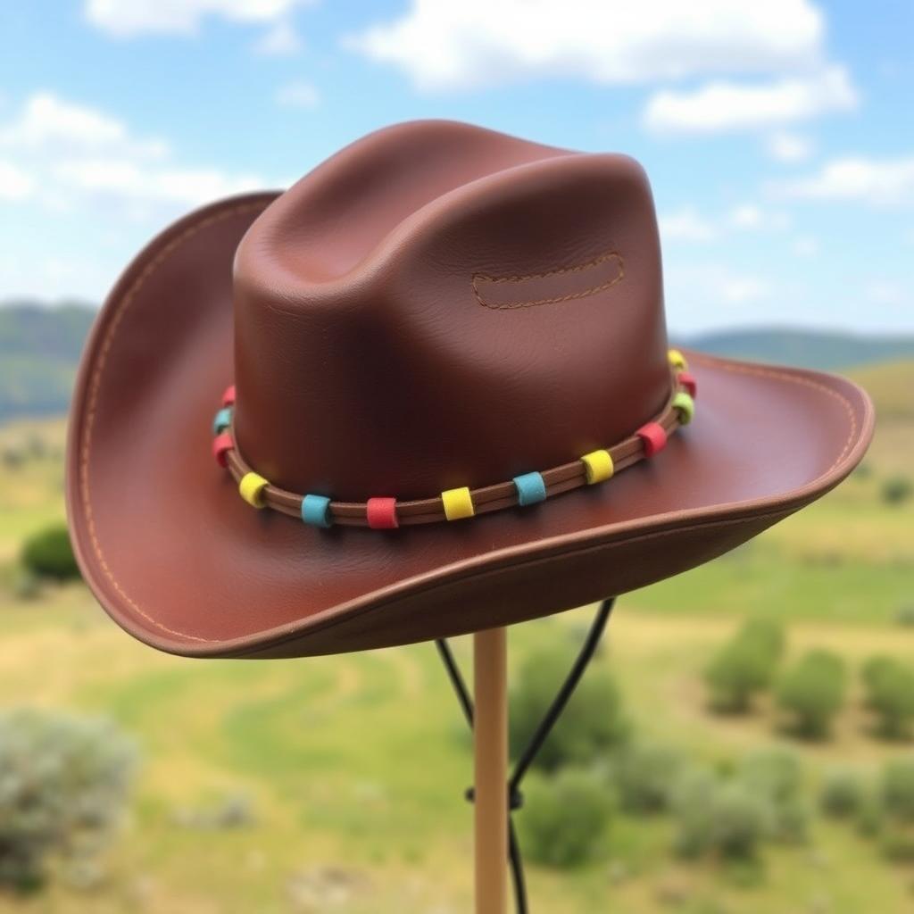 A charming children's cowboy hat inspired by Ceará's cowboy culture, known as 'vaqueiro'