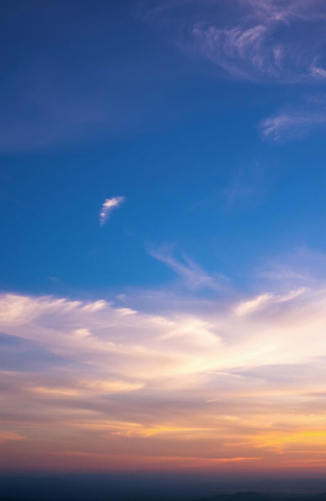 A breathtaking limitless sky, depicting an expanse of vibrant colors transitioning seamlessly from deep azure to soft lavender