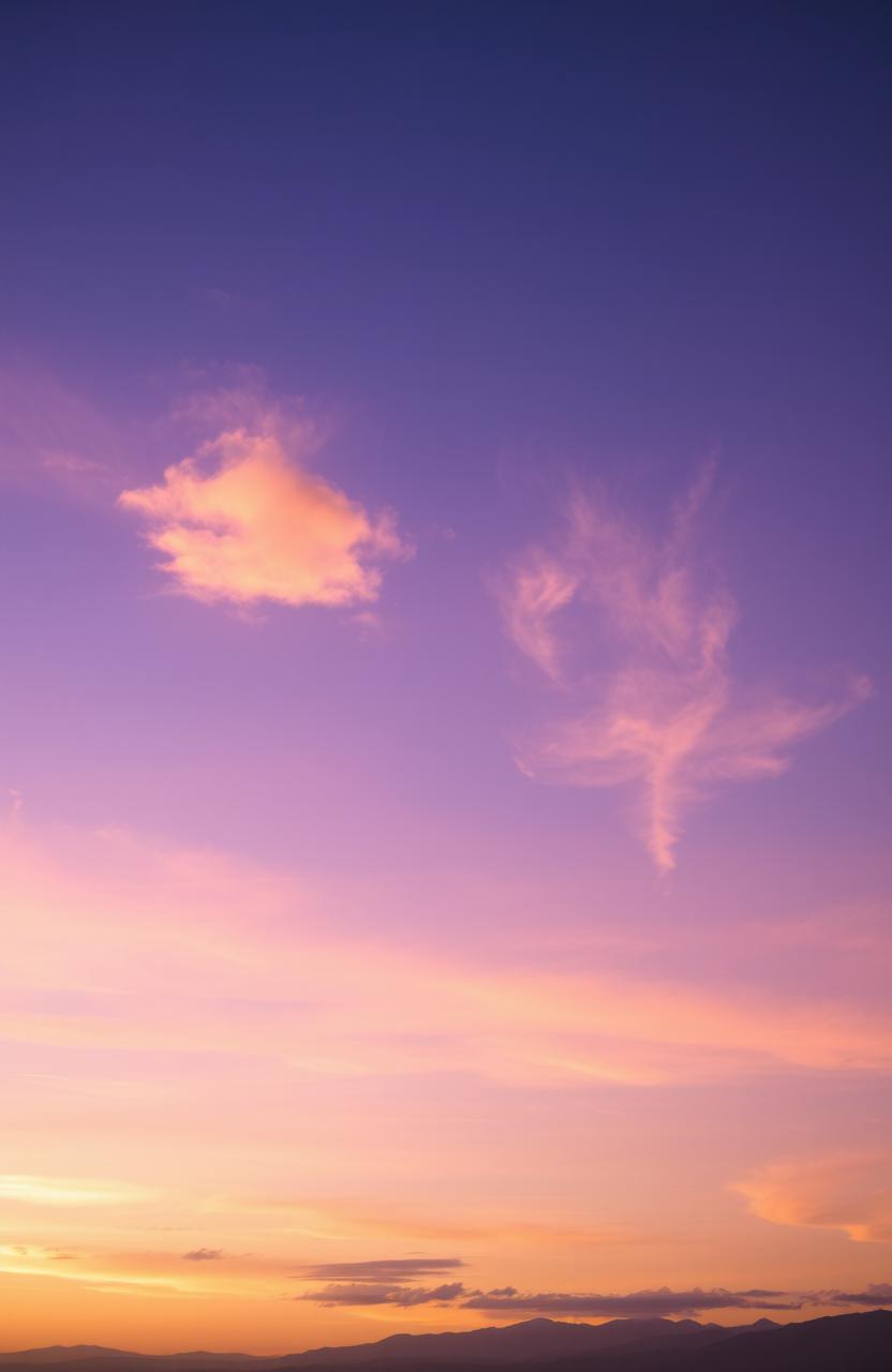 A breathtaking limitless sky, depicting an expanse of vibrant colors transitioning seamlessly from deep azure to soft lavender