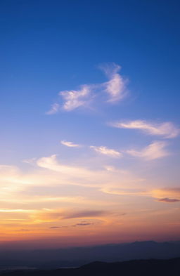 A breathtaking limitless sky, depicting an expanse of vibrant colors transitioning seamlessly from deep azure to soft lavender