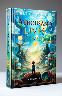 A stunning professional book cover titled 'A Thousand Lives Lived', featuring an intricately designed and captivating illustration