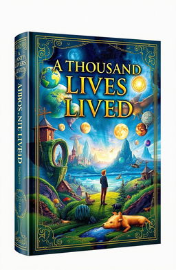 A stunning professional book cover titled 'A Thousand Lives Lived', featuring an intricately designed and captivating illustration