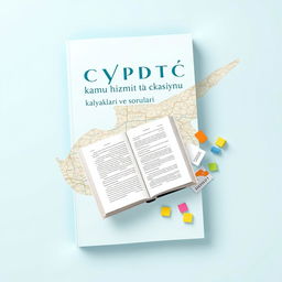 An eye-catching book cover design featuring a detailed map of Cyprus as the central background element