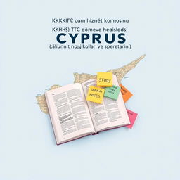 A captivating book cover featuring a detailed map of Cyprus as the primary background element