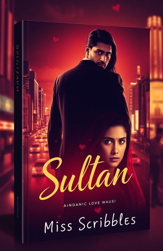 A captivating book cover design for an Indian romance novel titled 'Sultan'