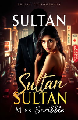 A captivating book cover design for an Indian romance novel titled 'Sultan'