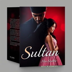 A captivating book cover design for a romance novel titled 'Sultan', featuring an intense yet romantic theme
