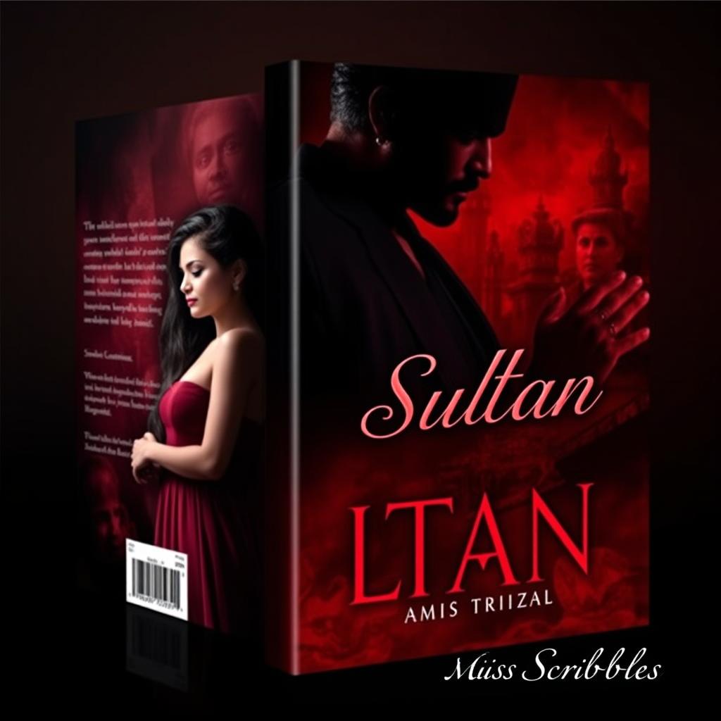 A captivating book cover design for a romance novel titled 'Sultan', featuring an intense yet romantic theme