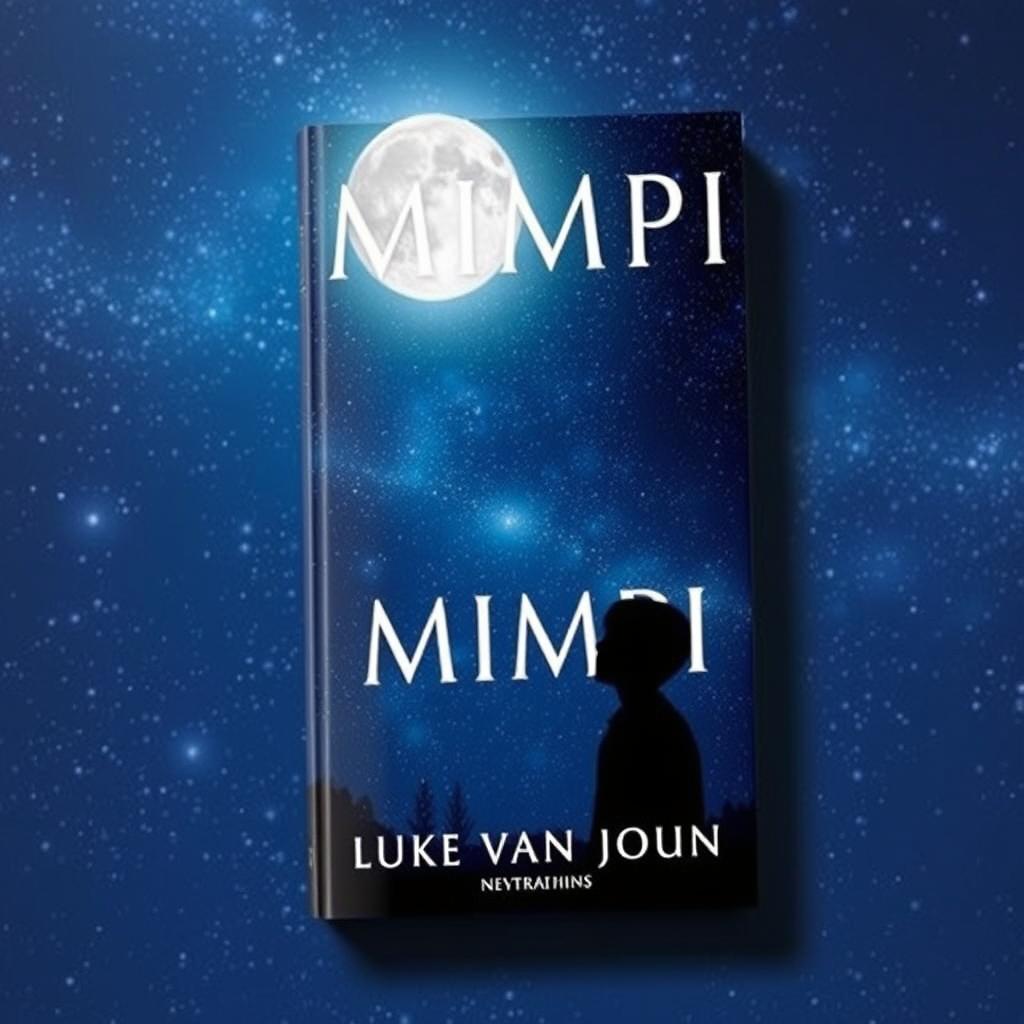 A visually captivating book cover for 'Mimpi' by Luke Van John, featuring a stunning night sky scene