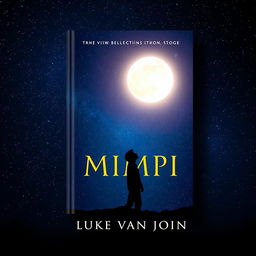 A visually captivating book cover for 'Mimpi' by Luke Van John, featuring a stunning night sky scene